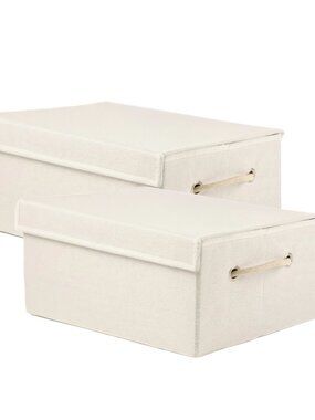 2-Pack Foldable Laundry Bin 16L 15"x10"x7" | Linen